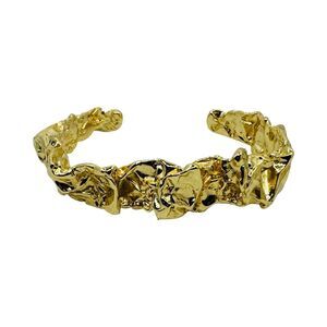 Amber Sceats The Emery 24K Gold-Plated Crushed Metal Cuff Bracelet